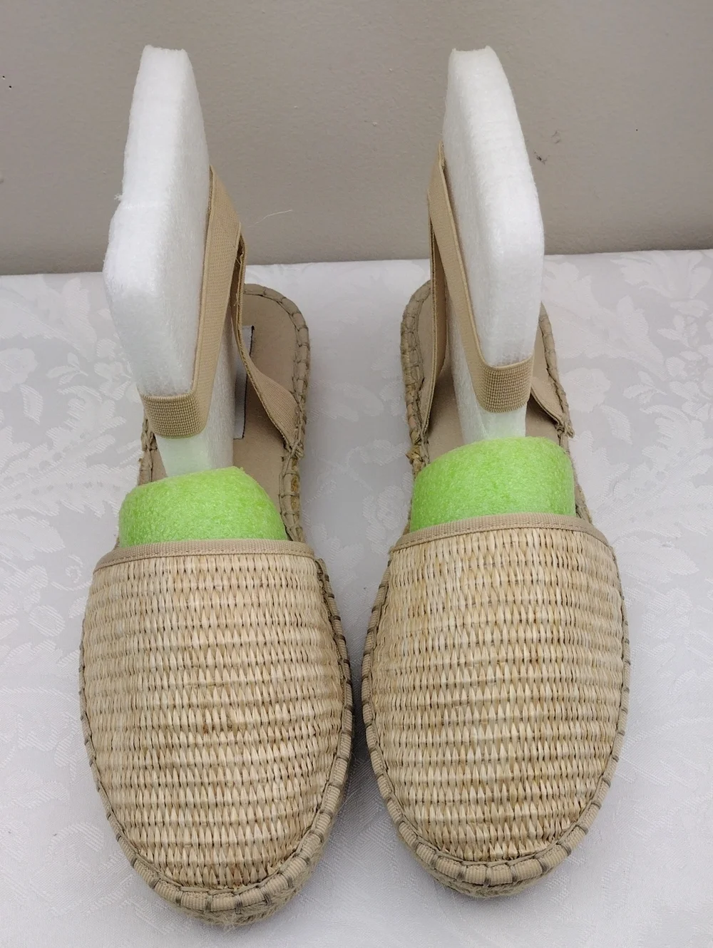 Steve Madden Marlene Wheat Woven Round Toe Elastic Ankle Strap Espadrille Sandal